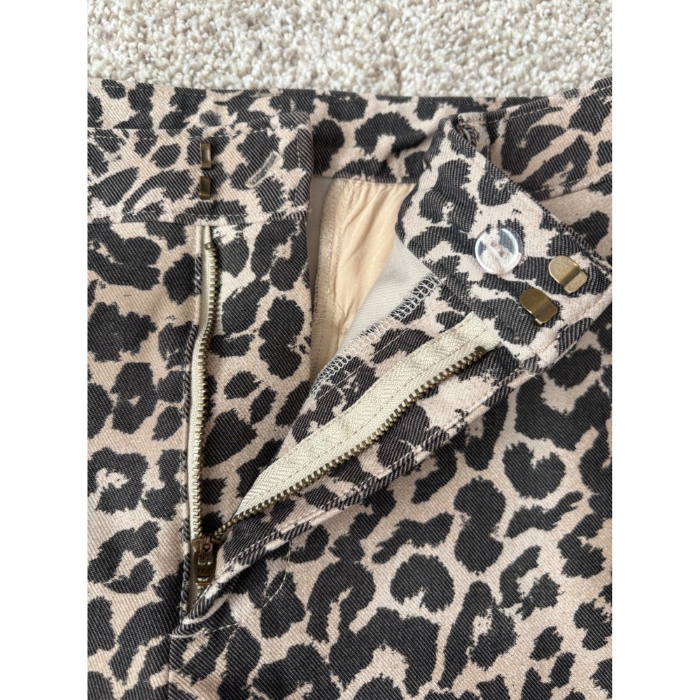 Free People Leopard Print Slim Mob Wife Aesthetic Trousers Indie Animal Print 4 - Picture 7 of 8